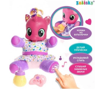 ZABIAKA «Единорожка» с аксессуарами, свет, звук, цвет фиолетовый - Интерактивная игрушка